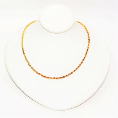 14K Massiv Gold Twist Seil Kette Halskette 17,5'' 2mm 7,6g Seil Kette Feiner Schmuck 