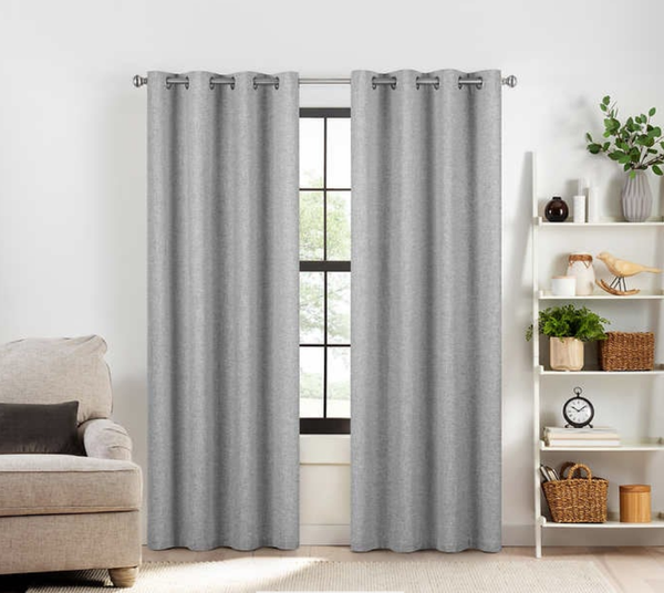 Eclipse DUOTECH Total Blackout Window Curtain Panel Pair Light Gray