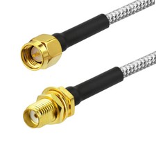 SMA Male to SMA Jack Female Bulkhead Semi-rigid RG402 0.141" cable 25cm for wifi