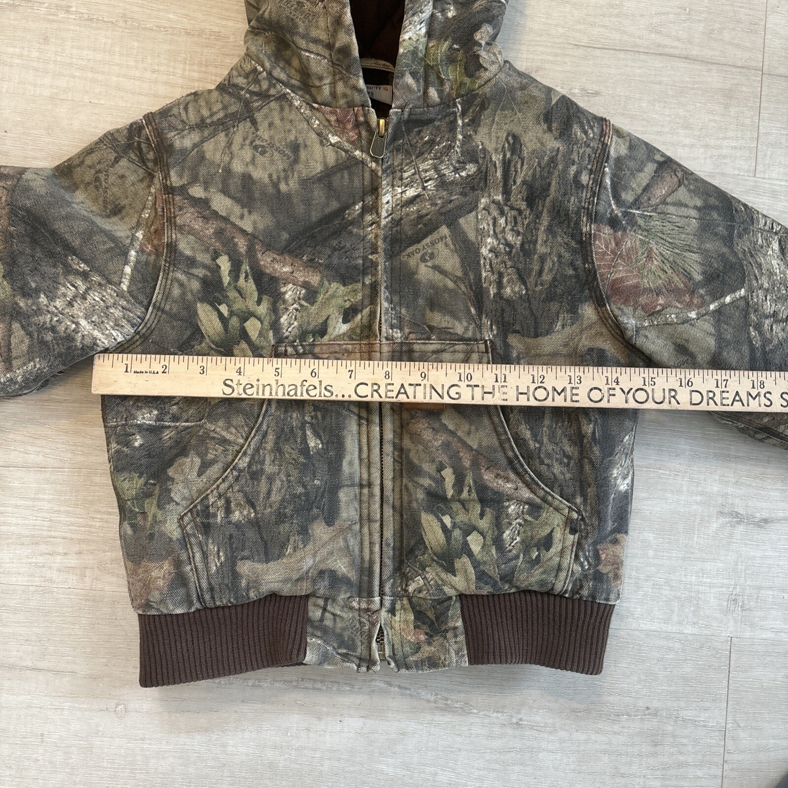 Carhartt Realtree Hooded Camo Jacket Quilt Lining Canvas Youth Kids Size XXS 4-5