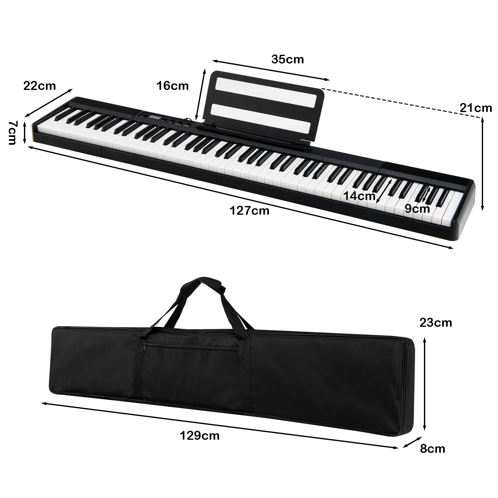 88Key Electronic Keyboard Portable SemiWeighted Full Size Home
