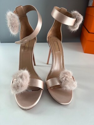 Aquazzura Sinatra Sandal 105 Satin Powder Pink EU