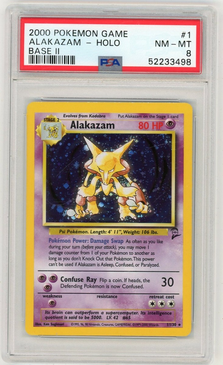 2000 Pokemon Game #1 ALAKAZAM Holo Base II - PSA 8 | eBay