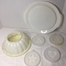 Vintage TUPPERWARE JEL-N-SERVE Jell-O JELLO MOLD W/ 4 INSERTS