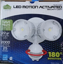 Home Zone 64321 Mark 1 Outdoor LED Flood Security Light, 30W, 2000 Lumen, White