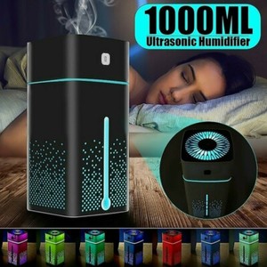 1000ML Ultrasonic Air Humidifier USB LED Purifier Aroma Essential Oil Diffuser