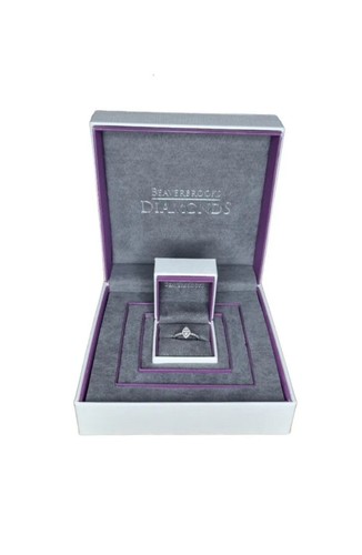 BEAVERBROOKS 18CT WHITE GOLD MARQUISE HALO 0.40ct DIAMOND ENGAGEMENT RING I½ - Picture 11 of 24