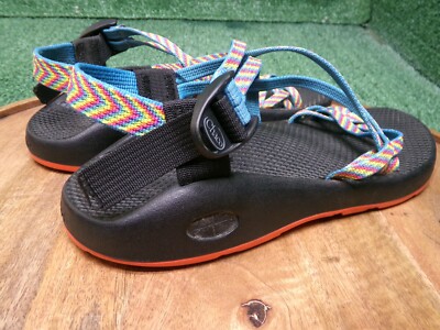 Chaco Womens ZX/2 Strappy Hiking Toe Loop Vibram Sandals Rainbow