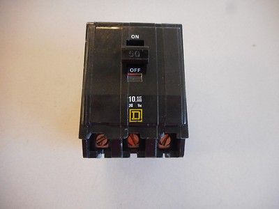 SQUARE D QOB350 50 AMP 3 POLE BOLT IN CIRCUIT BREAKER BLACK NUMBER