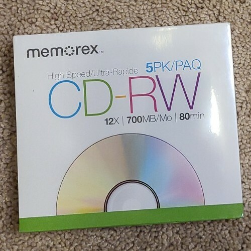 NEW SEALED MEMOREX HIGH SPEED CD-RW 5 PACK 12X 700MB 80 MIN REWRITABLE - Picture 1 of 5