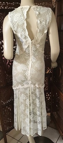 Vintage 1980s Does 1920s Chantilly Lace Dress Cachet by Bari Protas - 第 8/14 張圖片