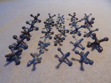 VTG 1940S 50S CAST METAL SET OF 24 JACKS NO BALL 3 SIZES