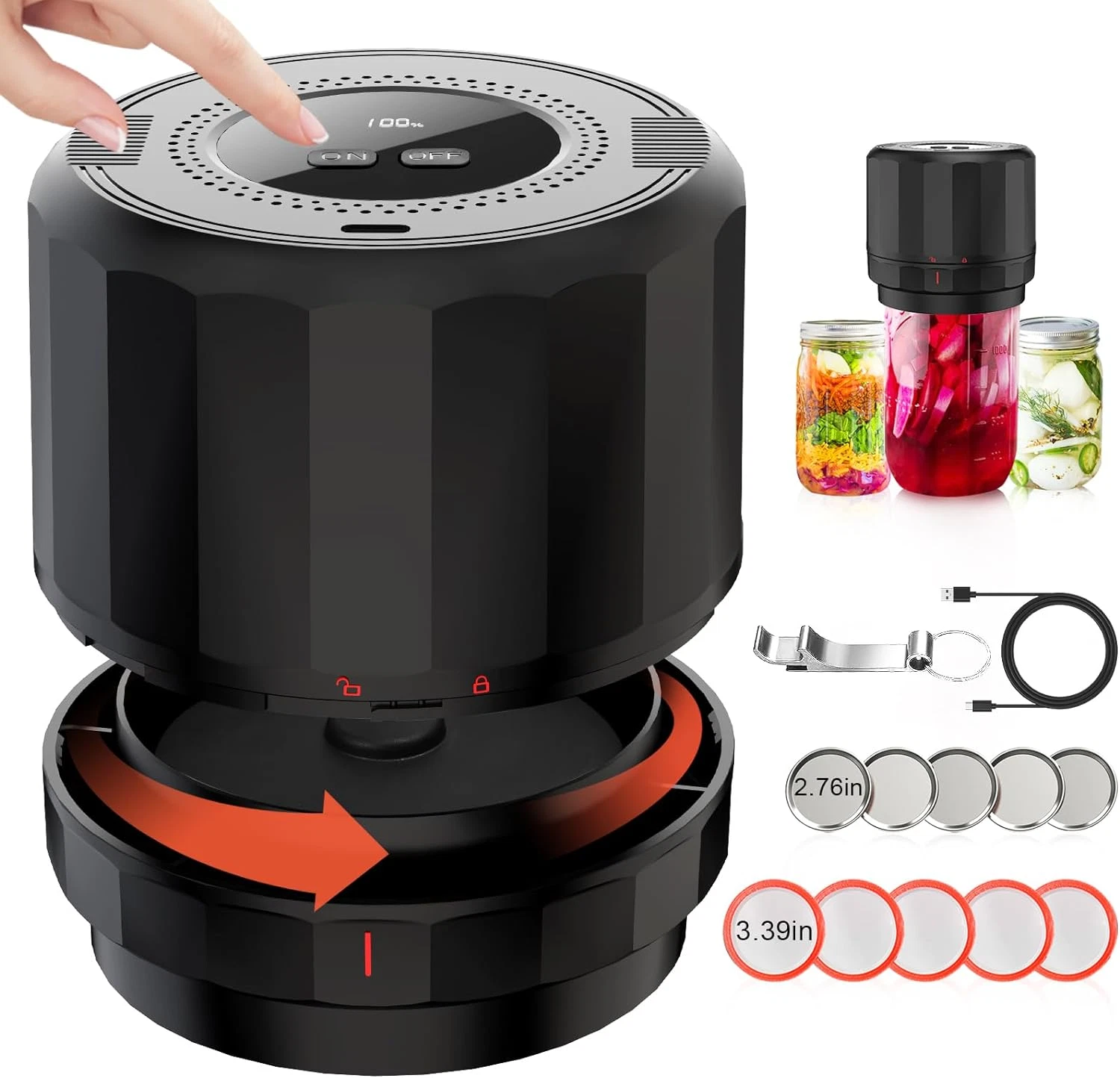 Mason Jar Vacuum Sealer - Electric Mason Jar Sealer Vacuum Sealing Kit, Vacuum S