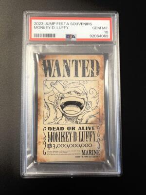 PSA 10 One Piece Card Monkey D Luffy Nika WANTED Jump Festa Promo
