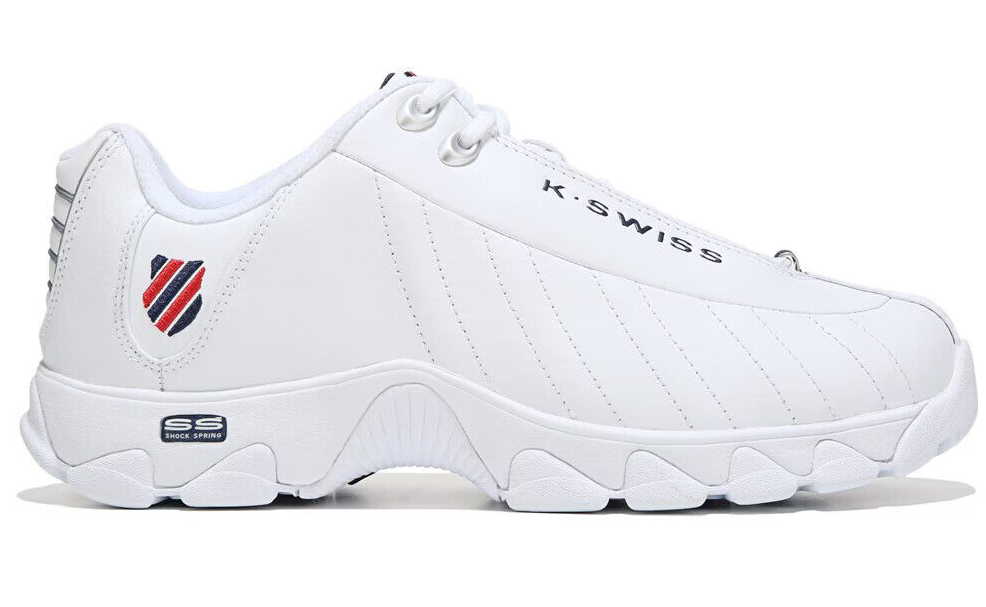 K Swiss ST329 CMF White Navy Red Mens Memory Foam Shoes Size  display picture 3
