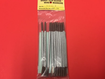 Brady - SCD-15-7 - Clip-Sleeve Wire Markers - Pack of (10) - UNOPENED 