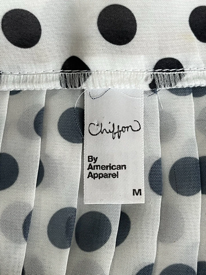 american apparel, skirt, white, polka dot, pleated - Image 4 of 4