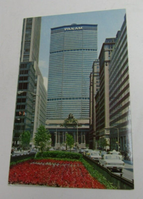 VTG Postcard Pan Am Building with Grand Central Station