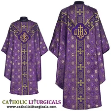 NEW Metallic Violet clergy Gothic vestment stole set,NEW,Gothic chasuble, New