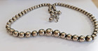Set 60s Necklace Earrings Vintage 23” Silver Tone Strand Ball Bead Korea Pat. — photo 2