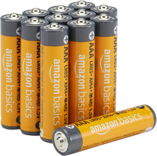AAA Long-Lasting Alkaline Batteries, 12 Count, 1.5 Volt, 10-Year Shelf Life, for