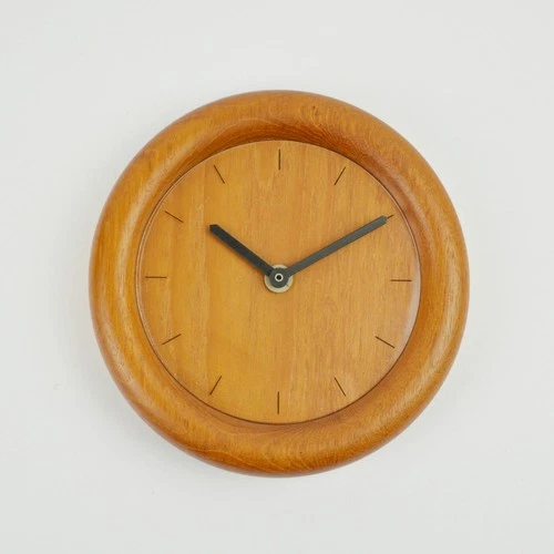 Vintage Wall Clock - Böckenhauer - Solid Teak Wood - Round - Danish Design - UTS