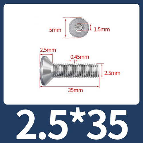 TORNILLOS AVELLANADOS M1 M2 M3 A M12 CSK ALLEN LLAVE PERNOS A2 ACERO INOXIDABLE - Imagen 60 de 213