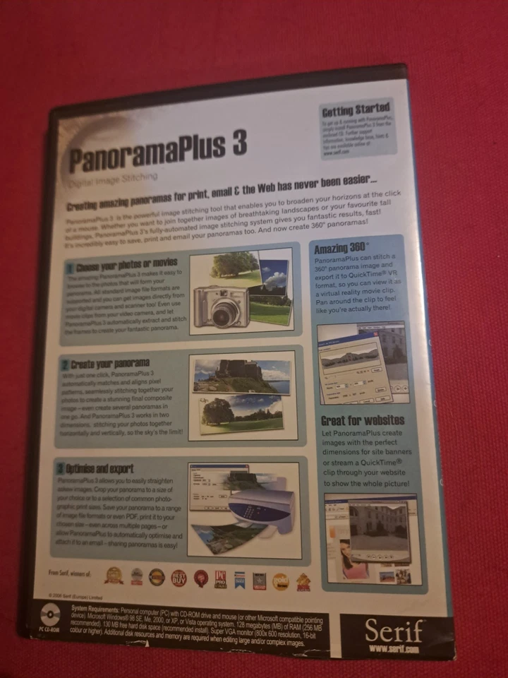 Serif PanoramaPlus 3 Digital Image Stiching Software c/w booklet Win 98 XP Vista - Image 4 of 4