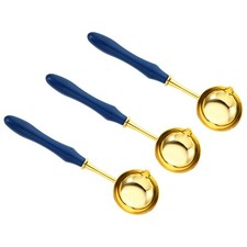 5" Wax Seal Spoon, 3Pcs Vintage Wax Sealing Melting Spoon, Dark Blue