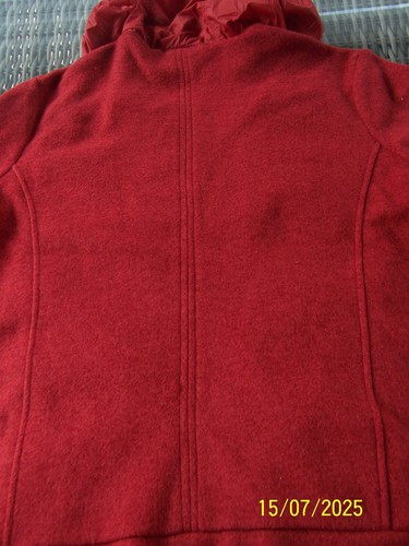 Laura Torelli Damen Jacke Gr. L , Strickjacke mit Stepp, Kapuze, rot - Bild 5 von 13