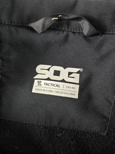 SOG Tactical Jacket Mens Large Black Softshell Windbreaker Zip Pockets Outdoor image 3