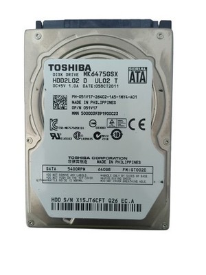 Toshiba 640GB 2.5'' SATA Laptop Hard Drive MK6475GSX HDD   Tested, Clean &...