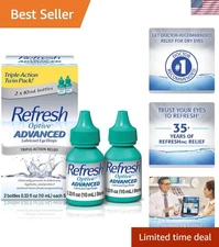 0.33 Fl Oz Optive Advanced Eye Drops - Moisturizing & Tear Protection Twin Pack