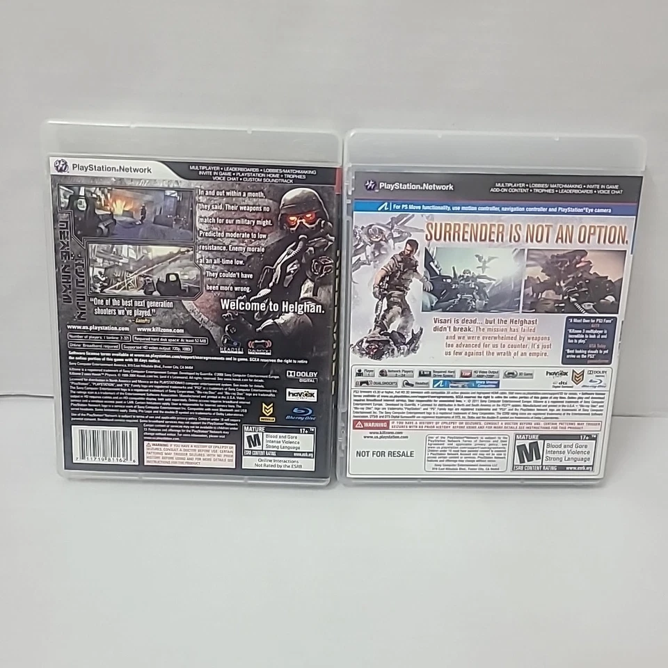 Lote De 2 Juegos PS3 Killzone 2 Y 3 Paquete Sony PlayStation 3 Completo Probado En Caja Original Foto 3 de 3