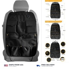 Car Seat Back Organizer with Multiple Storage Pockets, Black Mesh and Fabric,...