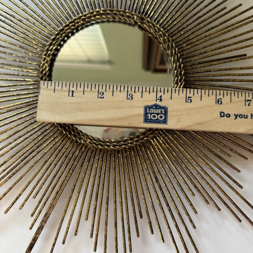 Pier 1 Gold Sunburst Mirror Wall Decor Starburst Celestial 16” Retro Boho Hippie - Picture 7 of 11