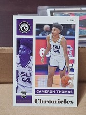 2021 CAMERON CAM THOMAS PANINI CHRONICLES ROOKIE CARD RC #15 BROOKLYN NETS LSU. rookie card picture