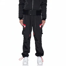 Konus Men's Reflective Tape Utility Cargo Pants in Black