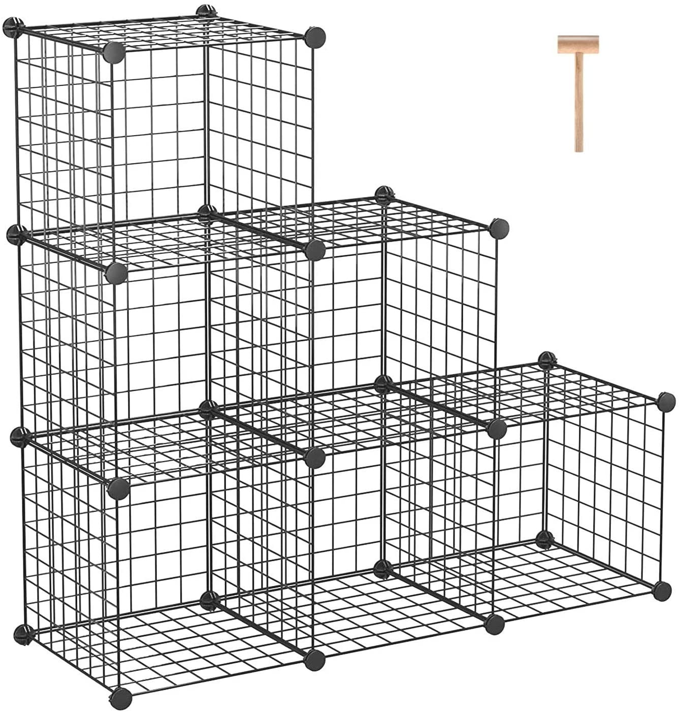 Portaoggetti Wire Cube 6 Cubi: Organizer Griglie Metallo Modulare