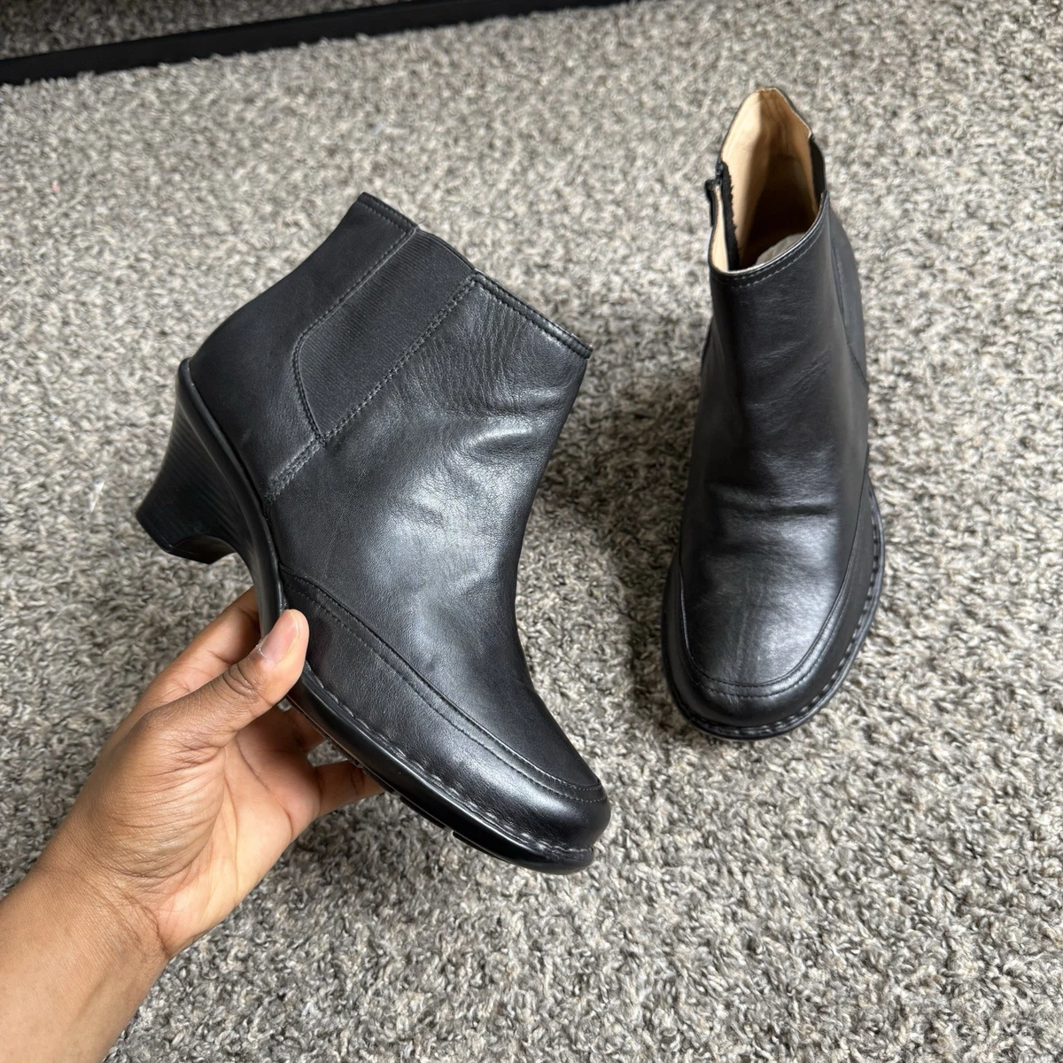 Soft Spots Supremes Vintage Black Leather Monk Strap Square Toe Ankle Boots Some of our mens vintage leather shoes here this weekend  main image 3
