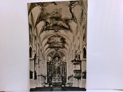 Scheyern in Obb. Klosterkirche. Alte AK s/w. Kirchenschiff, Innenansicht, Decken