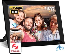 32GB WiFi Digital Photo Frame 10.1" HD IPS Touchscreen w/ Frameo App & Gift Read