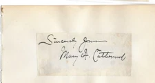 Mary Hartwell Catherwood, Cut Autograph / Signature