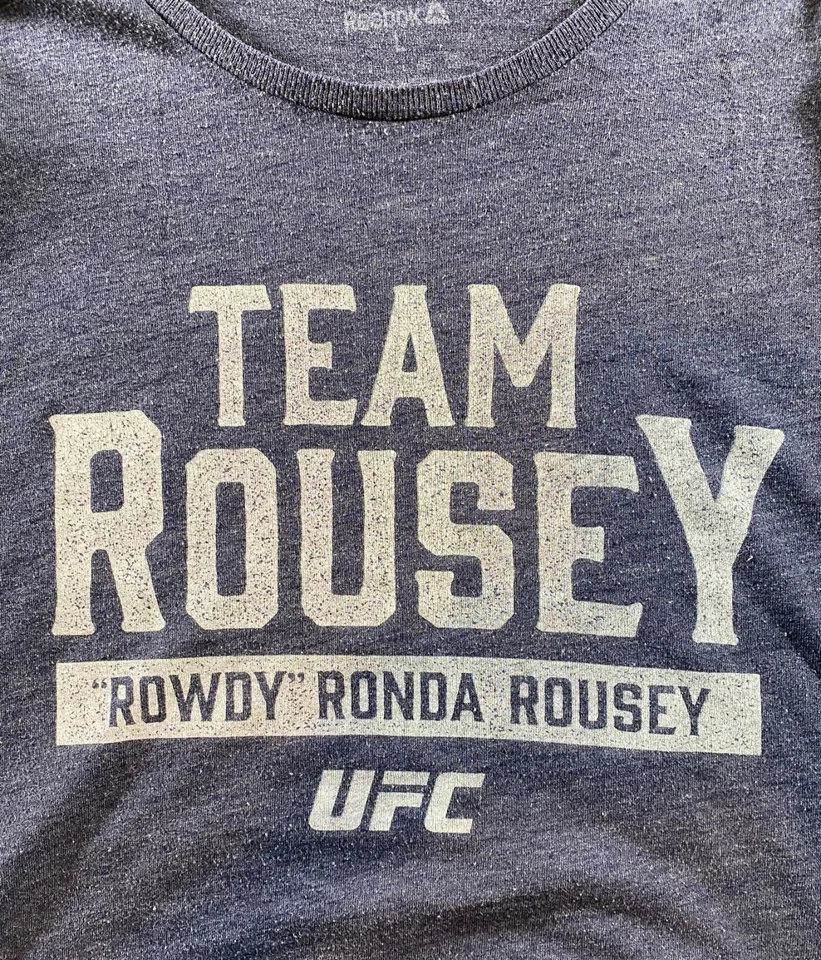 Camiseta Ronda Rousey Mujer Grande Gris Reebok MMA UFC Fighter Foto 3 de 4