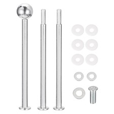 1 Set 3-Tier Cupcake Stand Hardware Fittings for Cake Stand Round Beads Silver