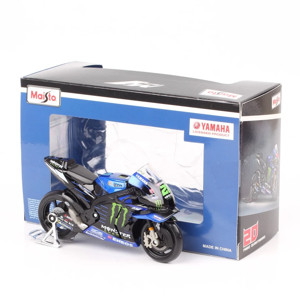 Maisto 1/18 2022 Yamaha YZR-M1 #21 Franco Morbidelli Motorcycle Model Bike Toy - Image 3 of 4