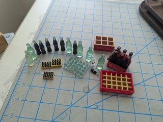LARGE LOT OF 20 MINI COCA COLA BOTTLES & cases RARE collection
