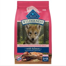 Puppy Dry Food Salmon Recipe 24 Pound Pack of 1 Blue Buffalo Wilderness Natural 5.21 per pound