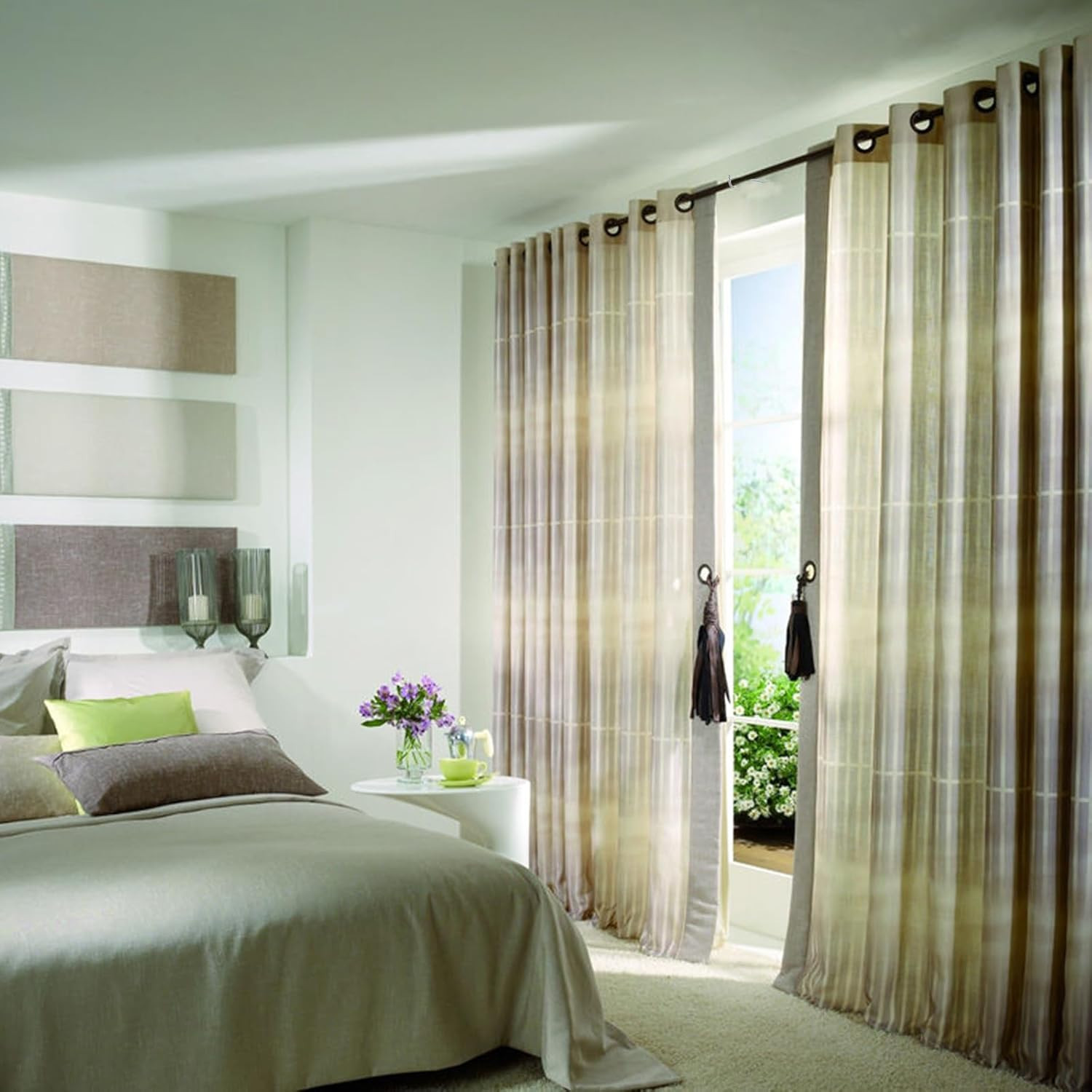 Sumnacon Curtain Rod Support for Wall 8 Pcs Single Curtain Rod Support Middle