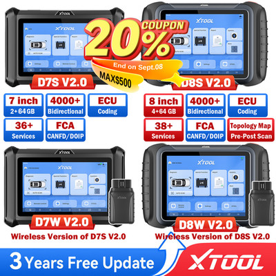 XTOOL Bidirectional Scan Tool D7S D7W D8S D8W E.CU Coding Full System 2026 V2.0